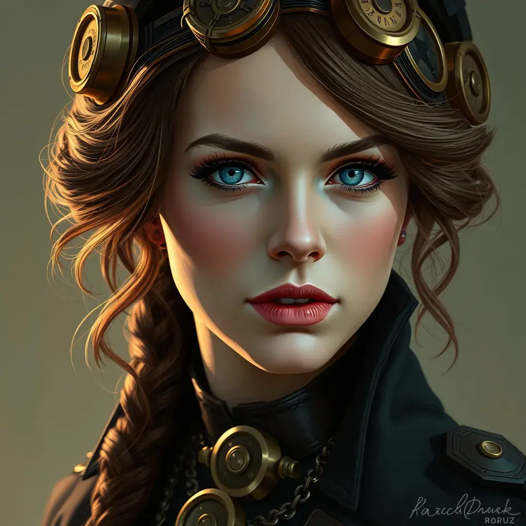 Steampunk portrait of Emma Watson, Highly Detailed, Intricate, Artstation, Beautiful, Digital Painting, Sharp Focus, Concept Art, Elegant