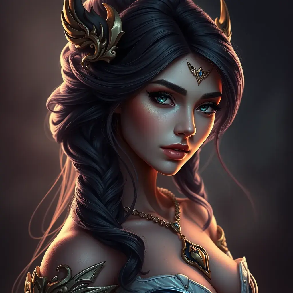 Alluring matte portrait of a beautiful Seraphine from League of Legends in the style of Stefan Kostic, 8k, High Definition, Highly Detailed, Intricate, Half Body, Realistic, Sharp Focus, Fantasy, Elegant