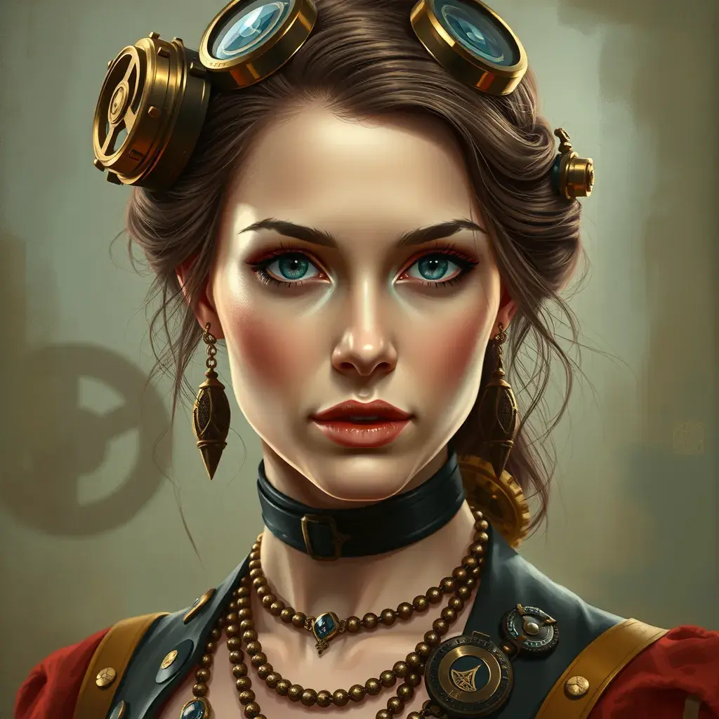 Steampunk portrait of Emily Blunt, Highly Detailed, Intricate, Artstation, Beautiful, Digital Painting, Sharp Focus, Concept Art, Elegant