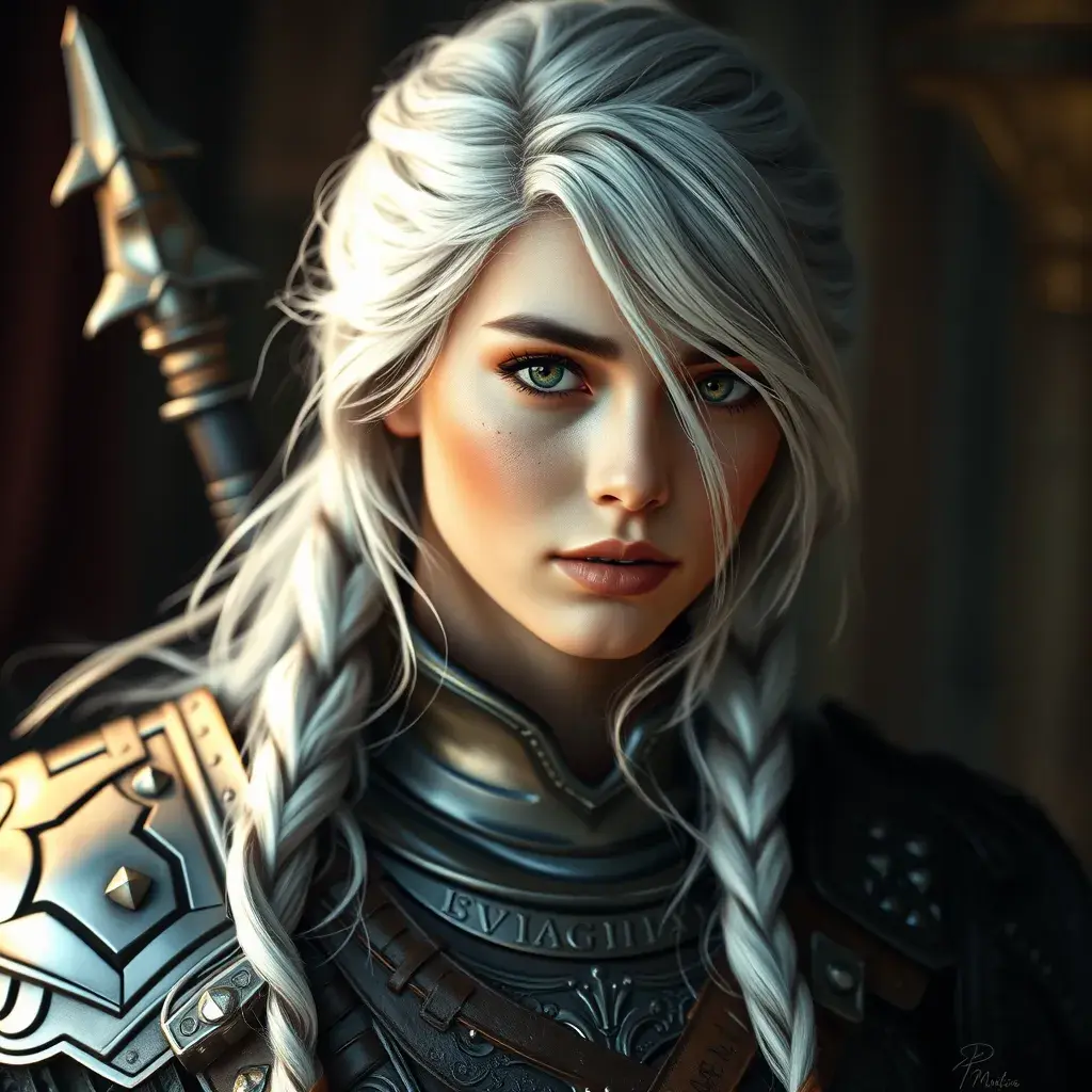 Alluring full body portrait of a beautiful Ciri in Witcher 3 armor, 8k, Highly Detailed, Intricate, Photo Realistic, Sharp Focus, Volumetric Lighting, Fantasy, Elegant