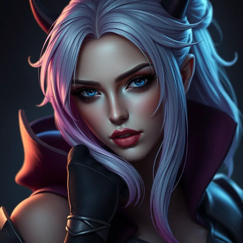 Alluring matte portrait of a beautiful Quinn from League of Legends, Highly Detailed, Half Body, Realistic, Sharp Focus, Volumetric Lighting by Stefan Kostic