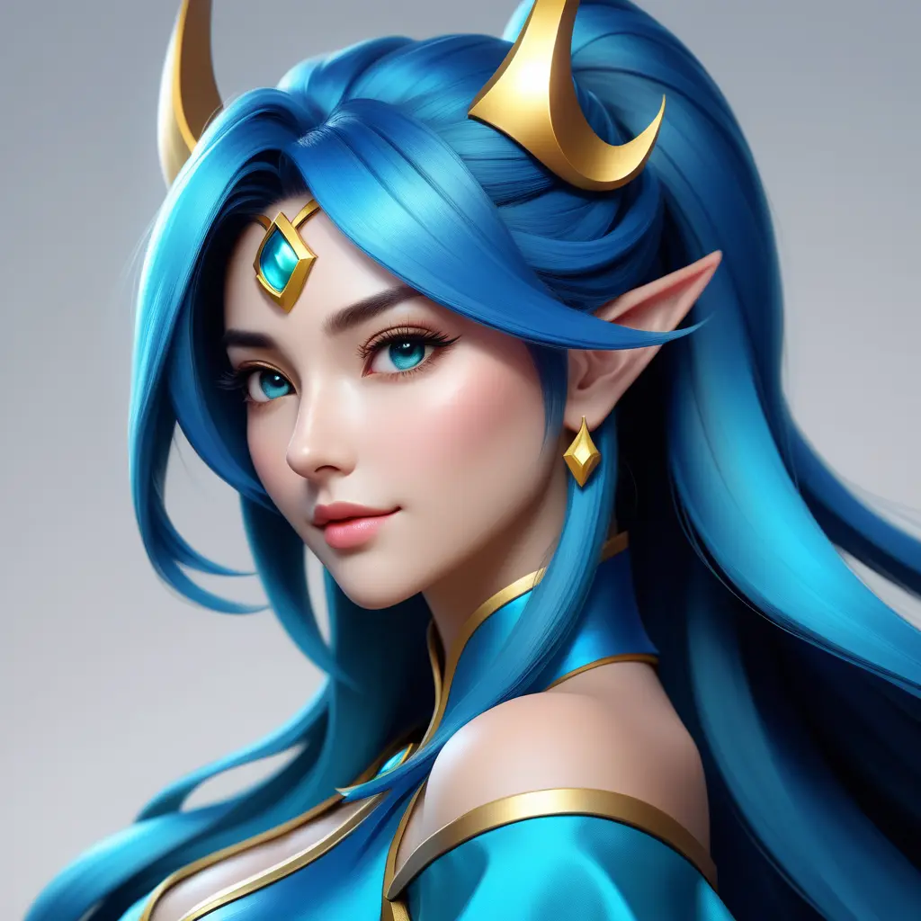 Alluring matte portrait of a beautiful Sona from League of Legends, 8k, Half Body, Realistic, Volumetric Lighting, Fantasy by Stanley Artgerm Lau, WLOP