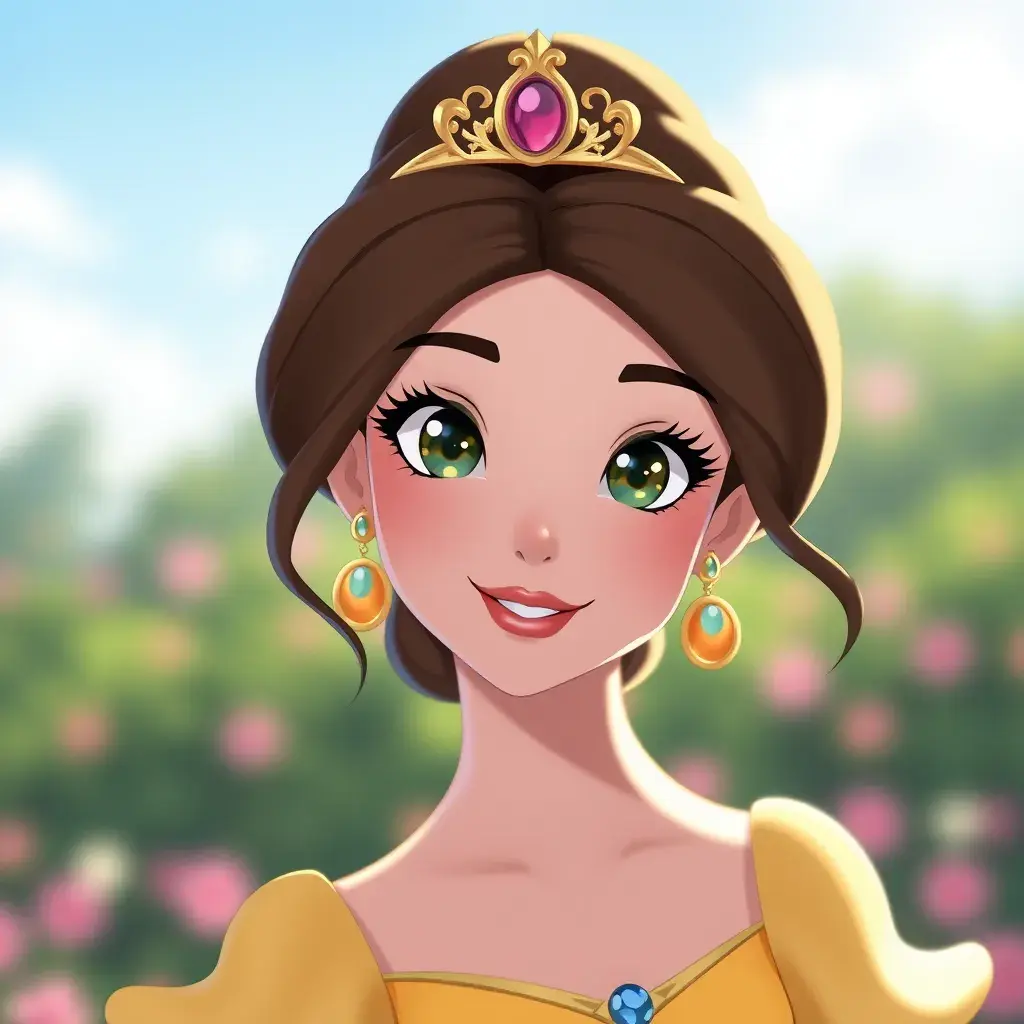 A matte portrait of a beautiful disney princess, Sharp Focus, Anime, Cartoon