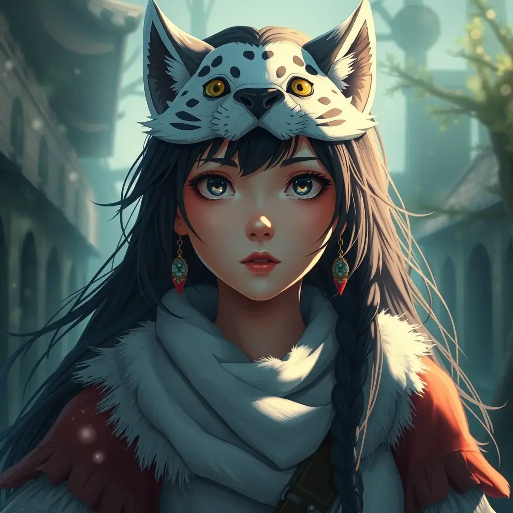 portrait of princess mononoke, 4k, 4k resolution, 8k, Hyper Detailed, Anime by Stanley Artgerm Lau