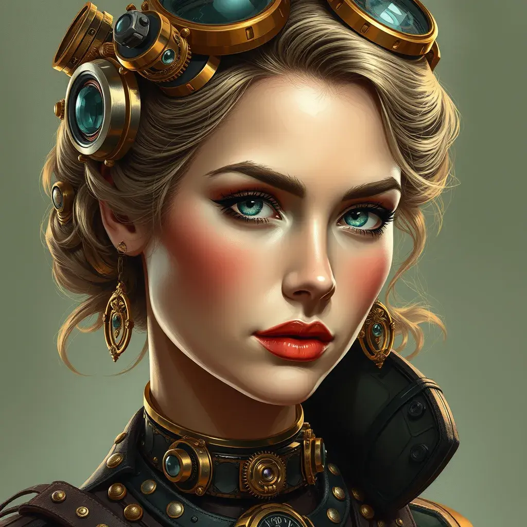 Steampunk portrait of Grace Kelly, Highly Detailed, Intricate, Artstation, Beautiful, Digital Painting, Sharp Focus, Concept Art, Elegant