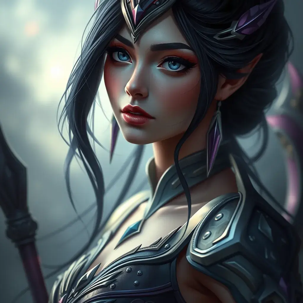 Alluring matte portrait of a beautiful Irelia from League of Legends in the style of Stefan Kostic, 8k, High Definition, Highly Detailed, Intricate, Half Body, Realistic, Sharp Focus, Fantasy, Elegant