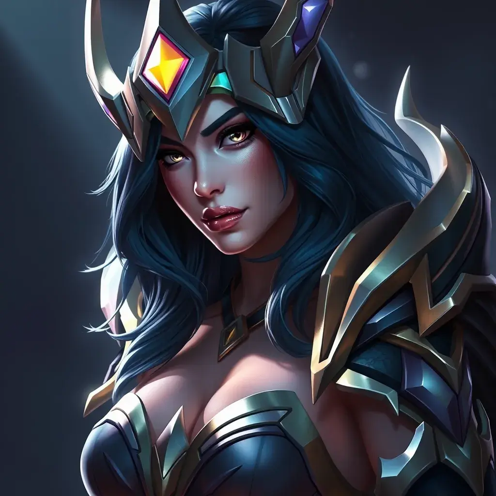 Alluring portrait of a beautiful Sivir from League of Legends, Highly Detailed, Half Body, Realistic, Volumetric Lighting by Stefan Kostic