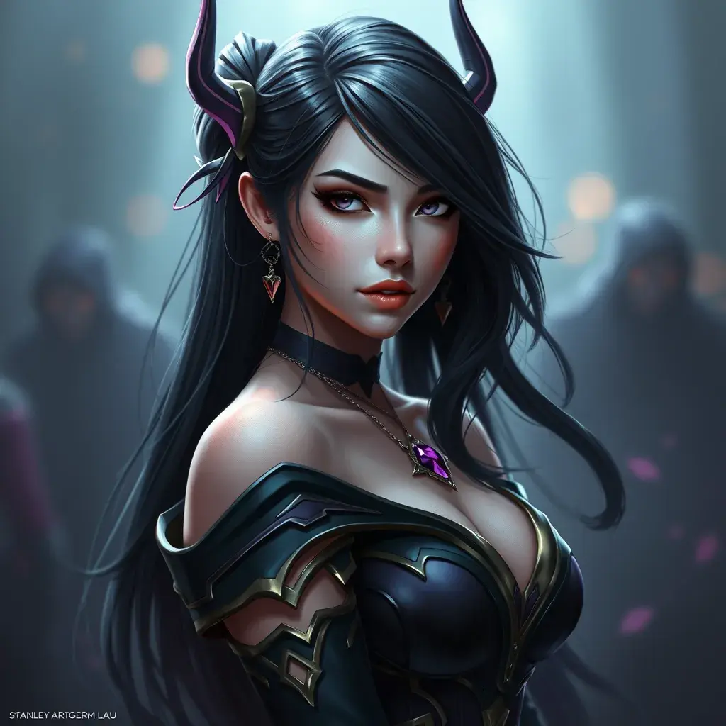 Alluring matte portrait of a beautiful Vayne from League of Legends, Highly Detailed, Half Body, Photo Realistic, Sharp Focus, Volumetric Lighting, Fantasy, Elegant by Stanley Artgerm Lau, Stefan Kostic