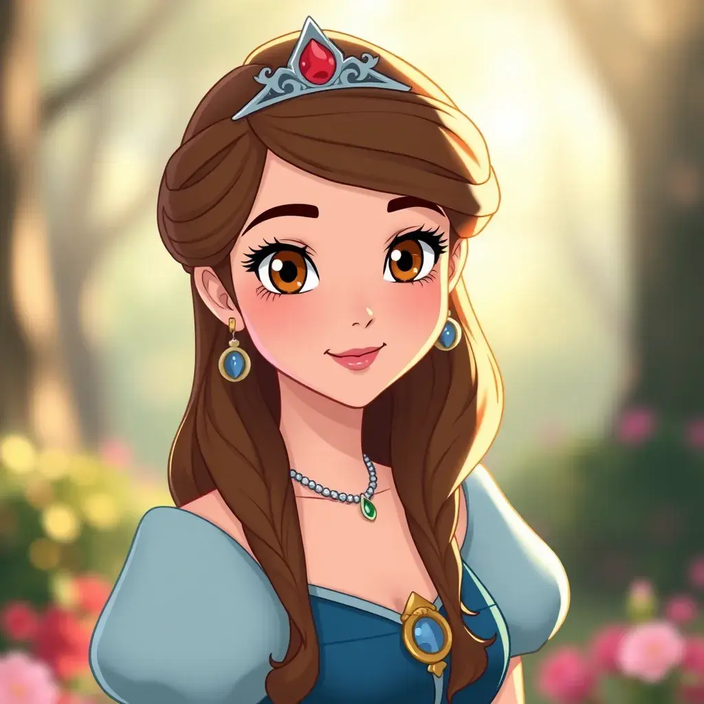 A matte portrait of a beautiful disney princess, Sharp Focus, Anime, Cartoon