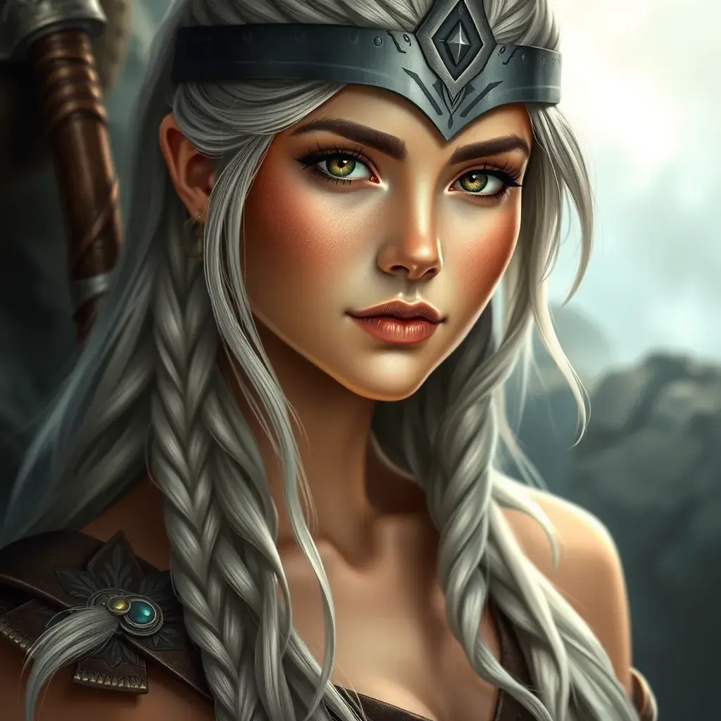 Portrait of Ciri as Amazon Viking Athena, Highly Detailed, Intricate, Sharp Focus, Smooth, Elegant