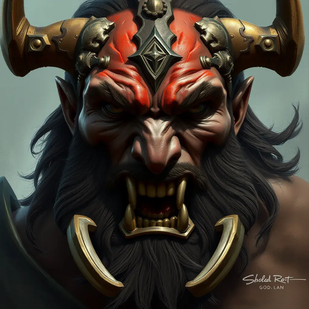 Matte portrait of a fierce Ares, god of war, Highly Detailed, Hyper Detailed, Powerful, Artstation, Vintage Illustration, Digital Painting, Sharp Focus, Smooth, Concept Art by Stanley Artgerm Lau, Greg Rutkowski