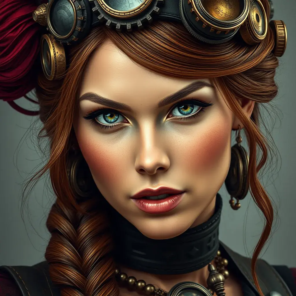 Steampunk portrait of Sarah Kerrigan, Highly Detailed, Beautiful, Photo Realistic, Sharp Focus, Elegant