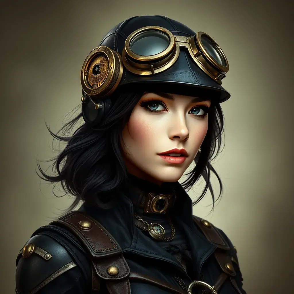 Steampunk portrait of Cassandra Cain, Highly Detailed, Beautiful, Photo Realistic, Sharp Focus, Elegant