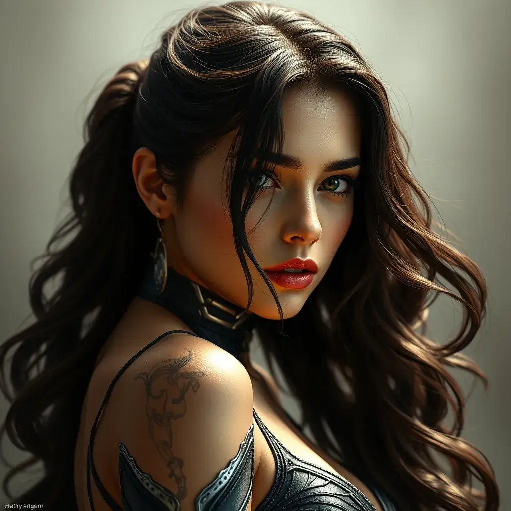 Alluring matte portrait of a beautiful Laura Kinney from Xmen, 8k, Highly Detailed, Intricate, Half Body, Realistic, Sharp Focus, Volumetric Lighting, Fantasy, Elegant by Stanley Artgerm Lau, Greg Rutkowski