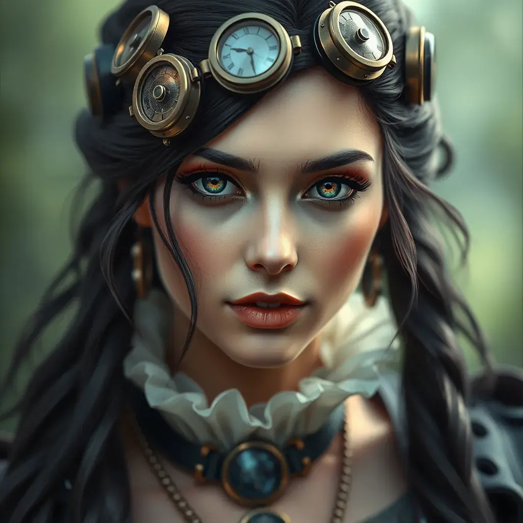 Steampunk portrait of Yennefer, Highly Detailed, Beautiful, Photo Realistic, Sharp Focus, Elegant