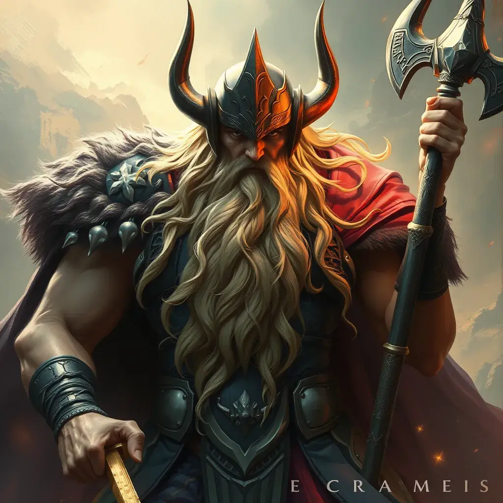 The god thor, Highly Detailed, Hyper Detailed, Powerful, Artstation, Vintage Illustration, Digital Painting, Sharp Focus, Smooth, Concept Art