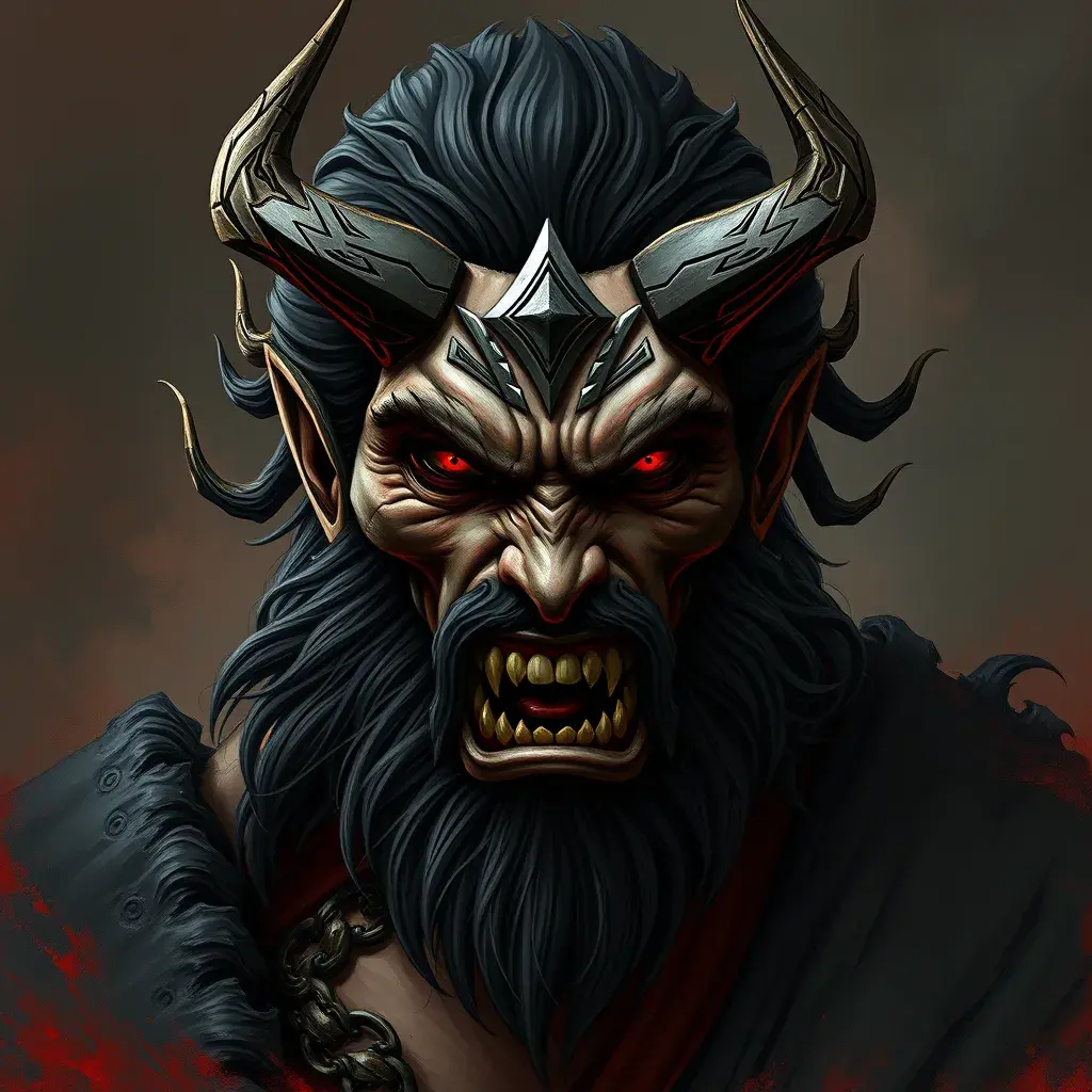 Matte portrait of a fierce Hades, god of the underworld, Highly Detailed, Hyper Detailed, Powerful, Artstation, Vintage Illustration, Digital Painting, Sharp Focus, Smooth, Concept Art