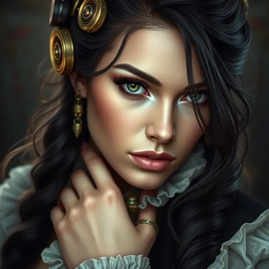 Steampunk portrait of Yennefer, Highly Detailed, Beautiful, Photo Realistic, Sharp Focus, Elegant