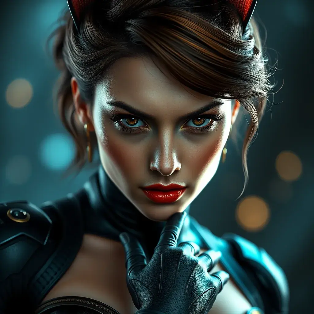 Alluring matte portrait of a beautiful Kitty Pryde from Xmen in the style of Stefan Kostic, 8k, Highly Detailed, Intricate, Half Body, Realistic, Sharp Focus, Volumetric Lighting, Fantasy, Elegant