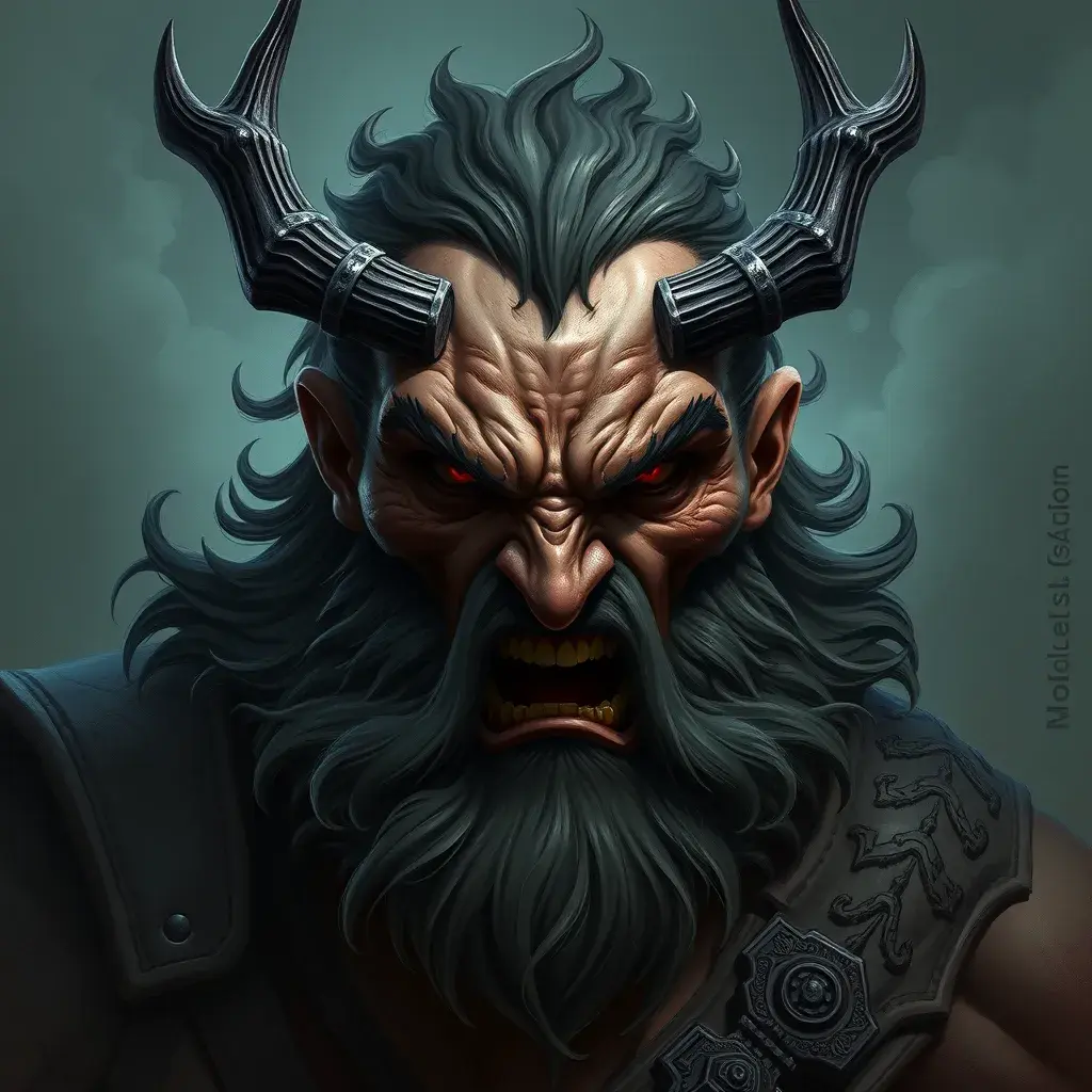 Matte portrait of a fierce Hades, god of the underworld, Highly Detailed, Hyper Detailed, Powerful, Artstation, Vintage Illustration, Digital Painting, Sharp Focus, Smooth, Concept Art