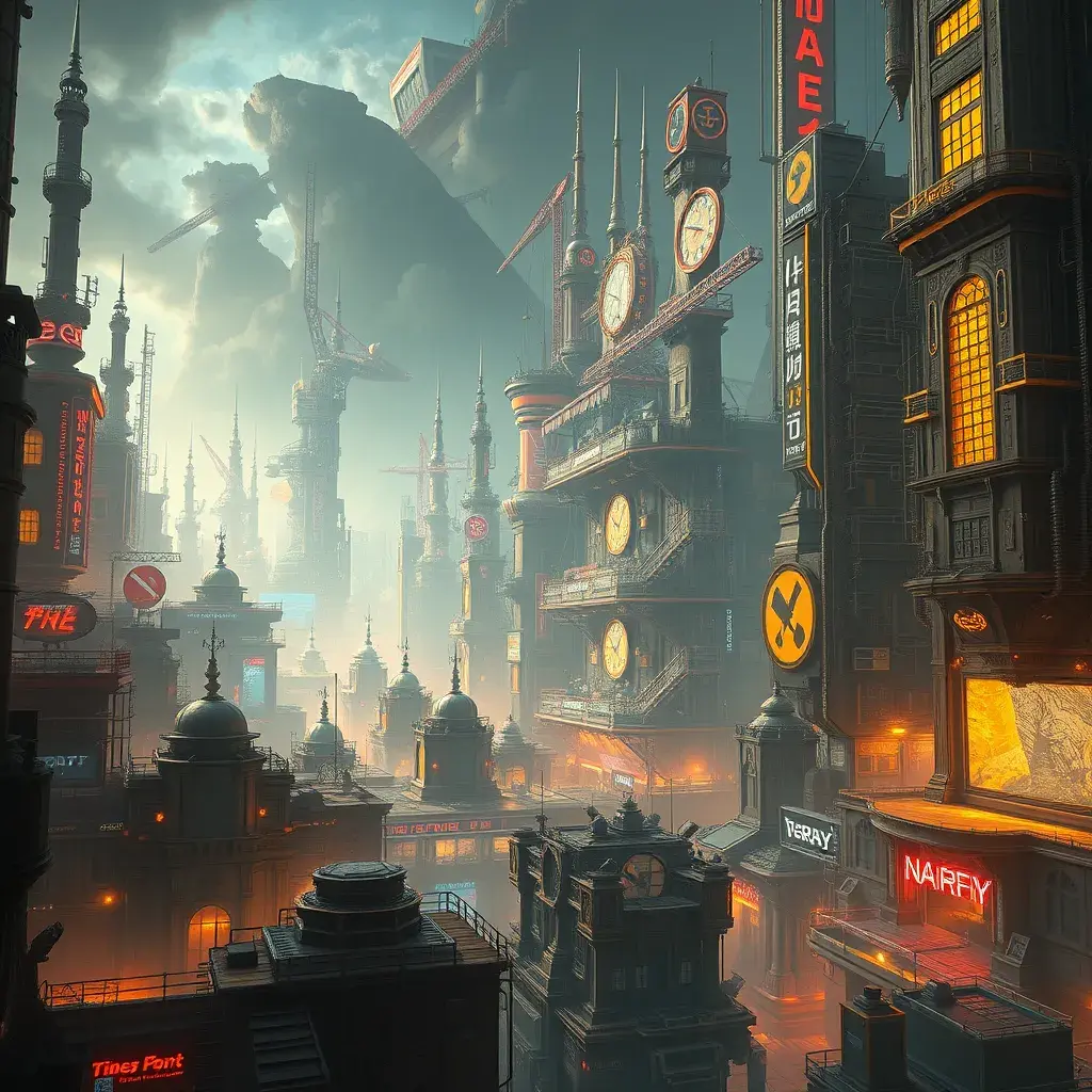 A fantasy cyberpunk city, Highly Detailed, Intricate Artwork, Cybernatic and Sci-Fi, Photo Realistic, Volumetric Lighting