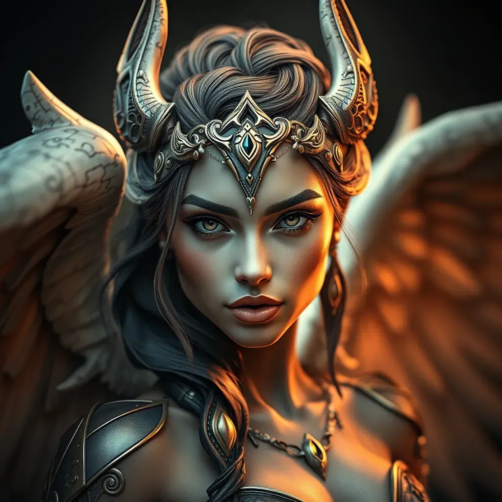 Alluring matte portrait of a beautiful Nidalee with wings, 8k, Highly Detailed, Intricate, Half Body, Realistic, Sharp Focus, Volumetric Lighting, Fantasy, Elegant by Stanley Artgerm Lau, WLOP