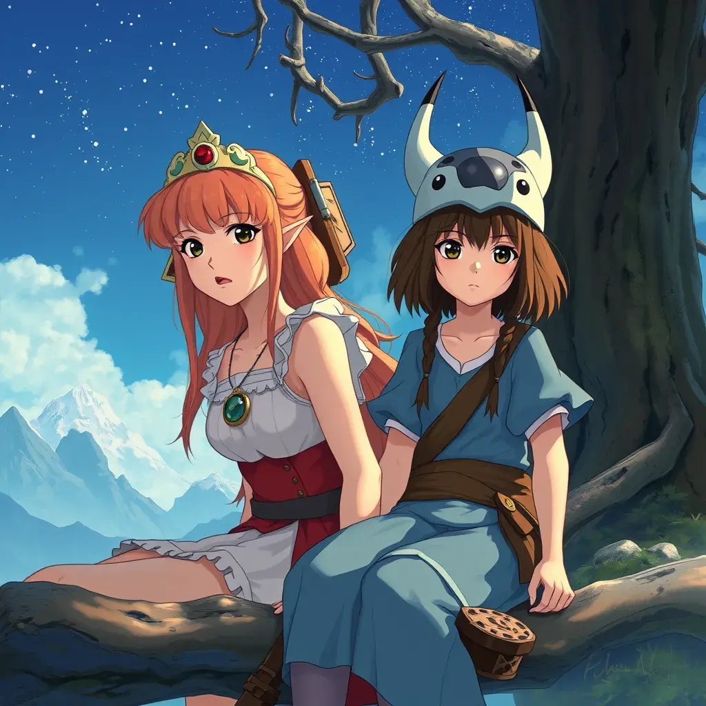 princess nausicaa and princess mononoke, Highly Detailed, Beautiful, Digital Painting, Anime, Fantasy by Studio Ghibli
