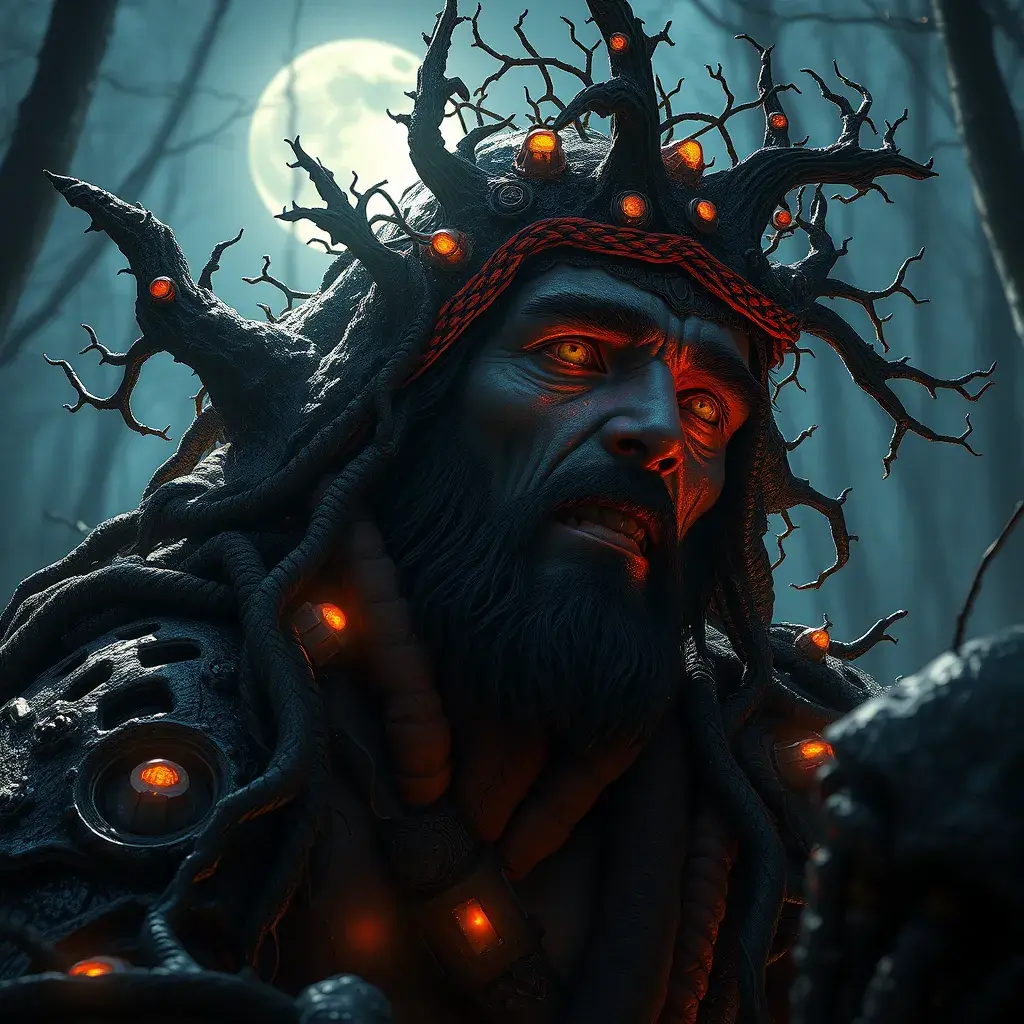 Portrait of a fall we felled in the moonlight, Highly Detailed, Intricate, Cinematic Lighting, Unreal Engine, Radiant, Fantasy by Stefan Kostic
