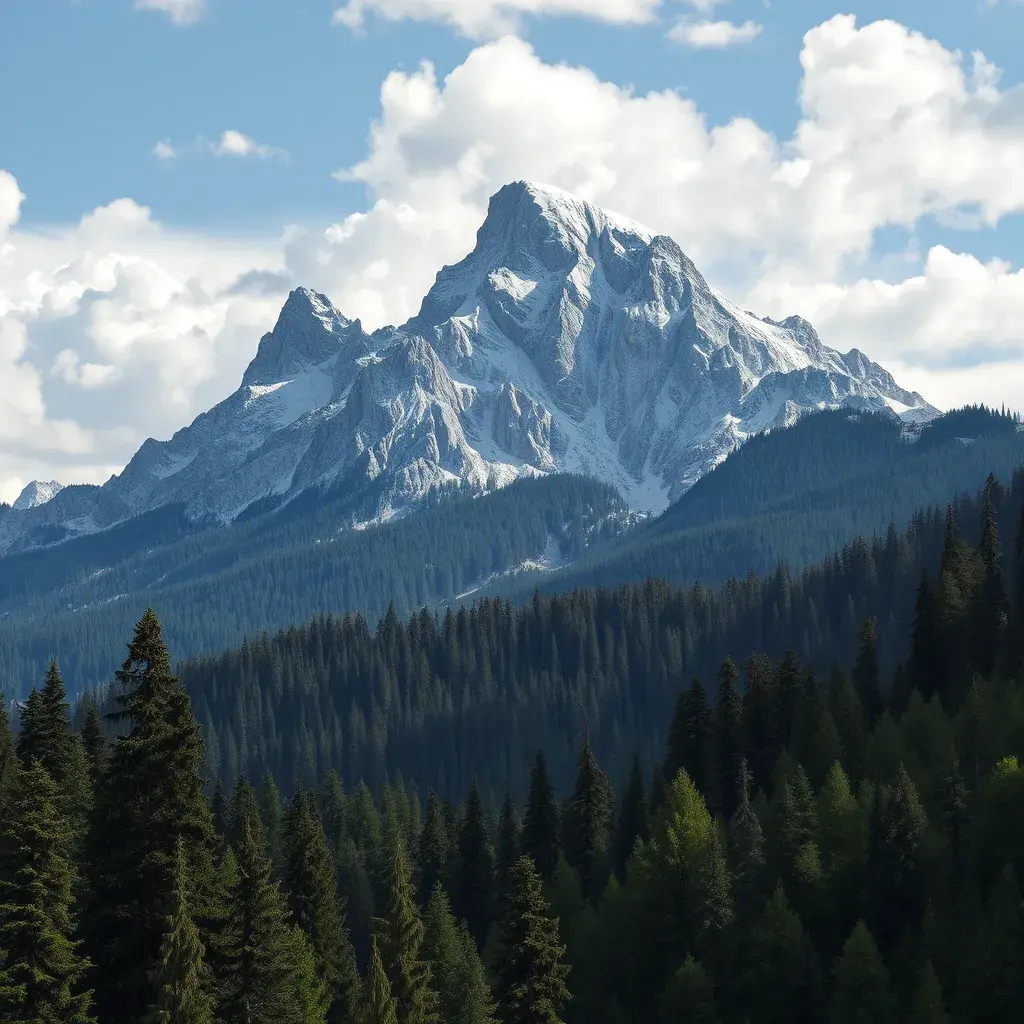 Mountain with forest, Highly Detailed, Landscape