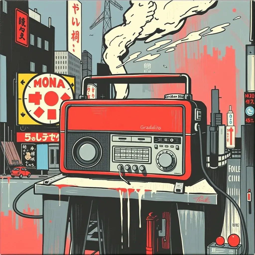 Grinder nation radio on the canvas artworks in tokyo, Poster