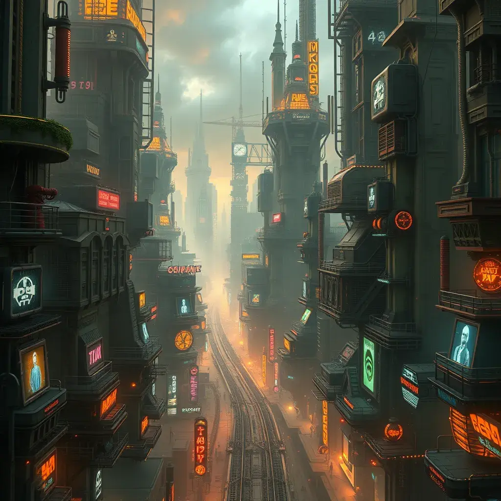 A fantasy cyberpunk city, Highly Detailed, Intricate Artwork, Cybernatic and Sci-Fi, Photo Realistic, Volumetric Lighting
