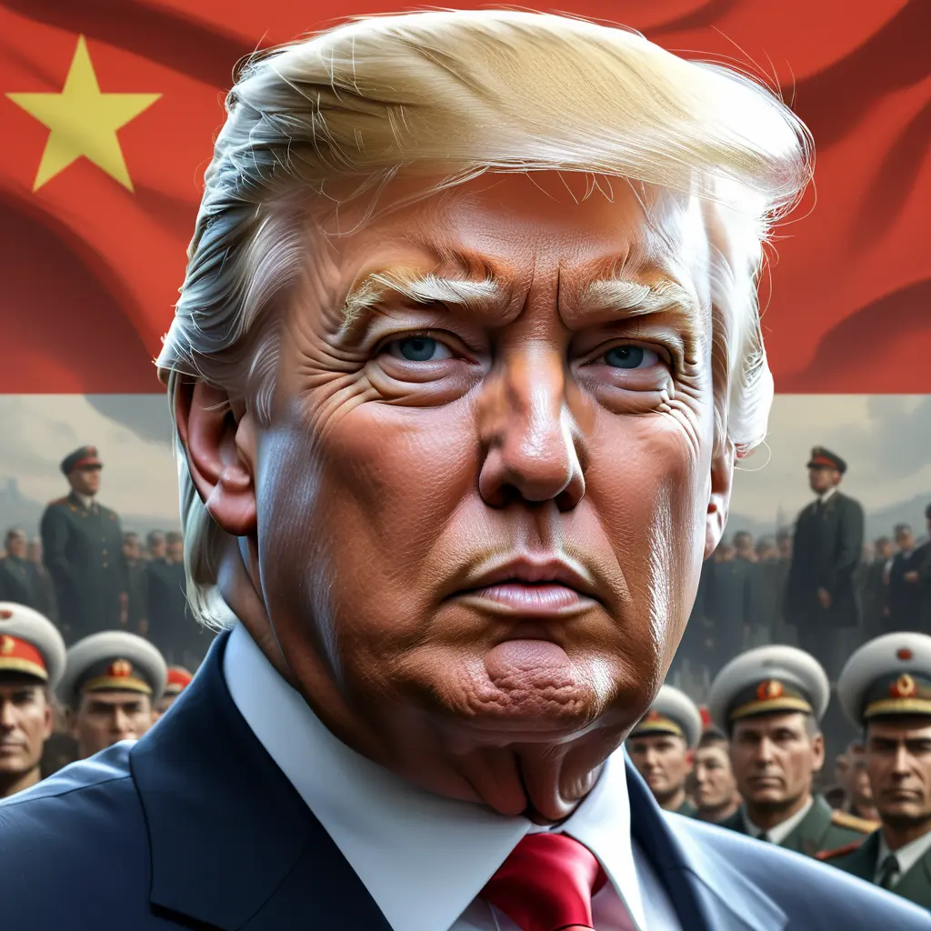 Donald Trump, Highly Detailed, Artstation, Half Body, Trending on Artstation, Beautiful, Soviet Poster, Digital Painting, Matte Painting, Sharp Focus by WLOP, Stefan Kostic