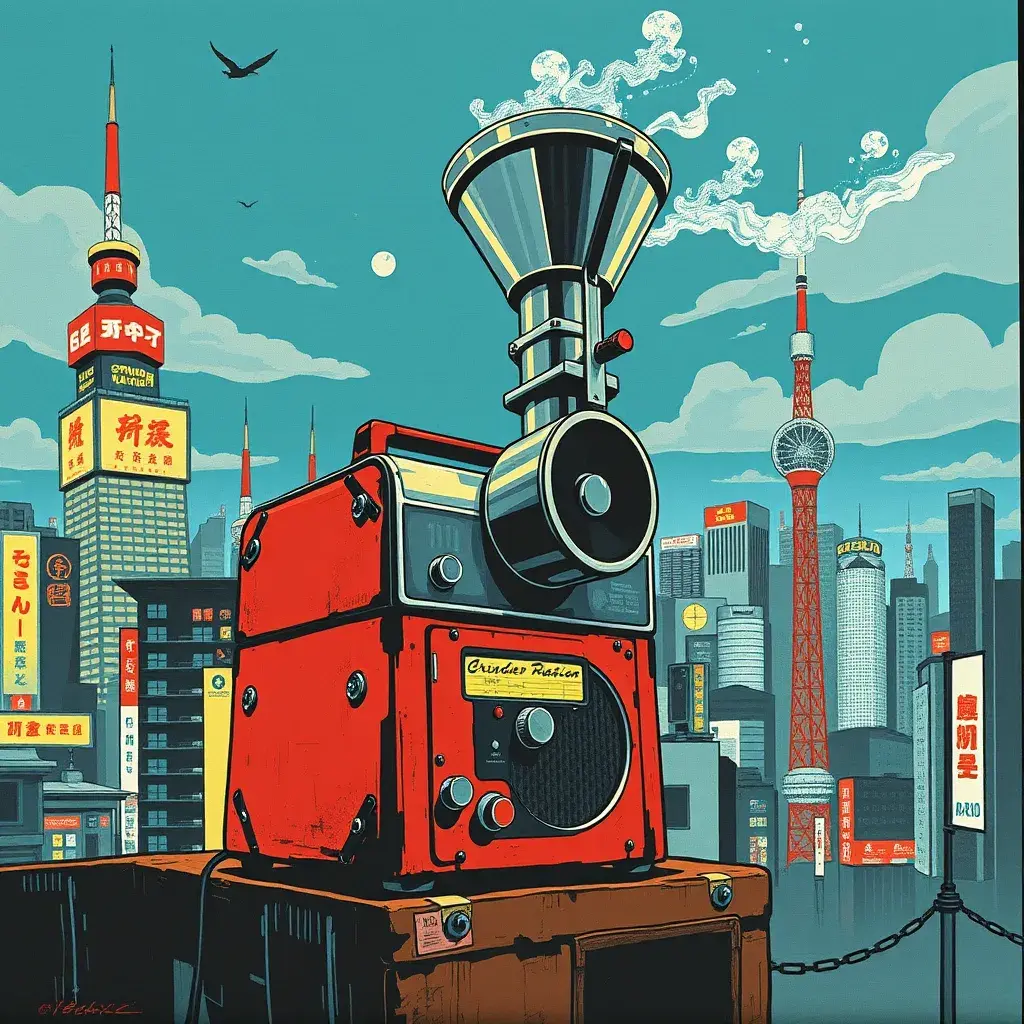 Grinder nation radio on the canvas artworks in tokyo, Poster