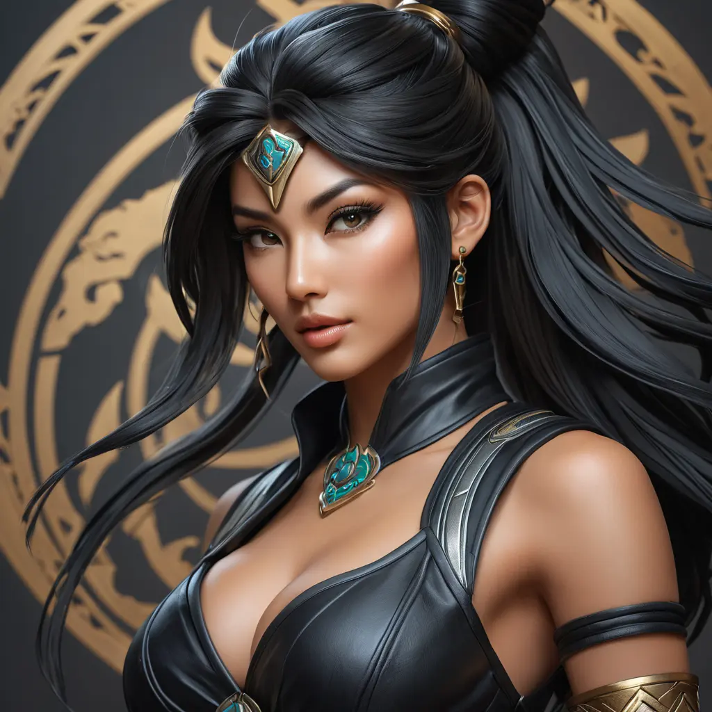 Alluring matte portrait of a beautiful Akali in black leather, 8k, Highly Detailed, Intricate, Half Body, Realistic, Sharp Focus, Volumetric Lighting, Fantasy, Elegant by Stanley Artgerm Lau, Alphonse Mucha, WLOP, Stefan Kostic