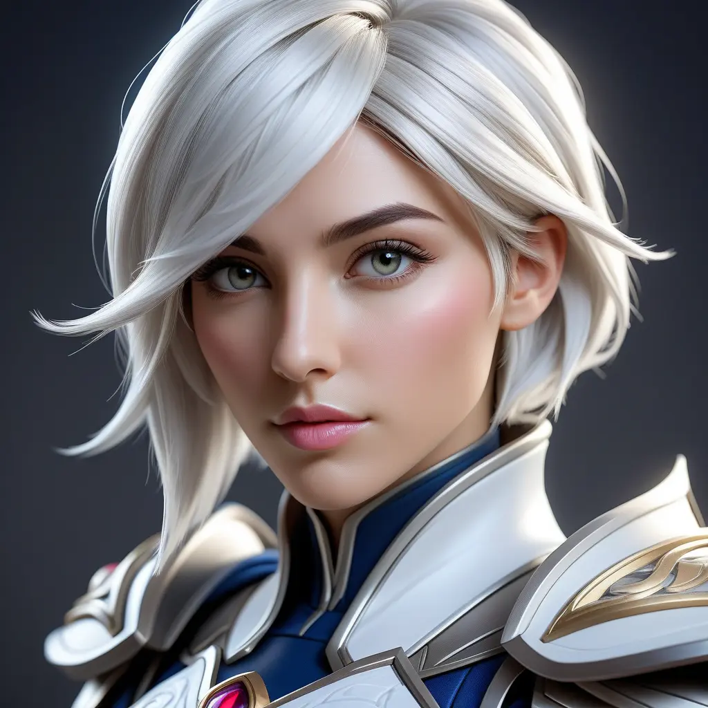 Alluring matte portrait of a beautiful Fiora from League of Legends in white, Highly Detailed, Intricate, Half Body, Realistic, Sharp Focus, Volumetric Lighting, Fantasy, Elegant by Stefan Kostic