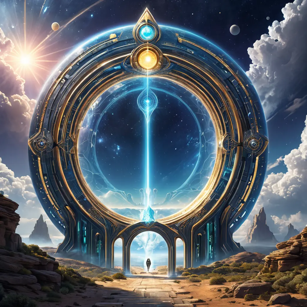 Gateway portal cosmic mystic etheral alchemy flow, Futuristic, Sci-Fi