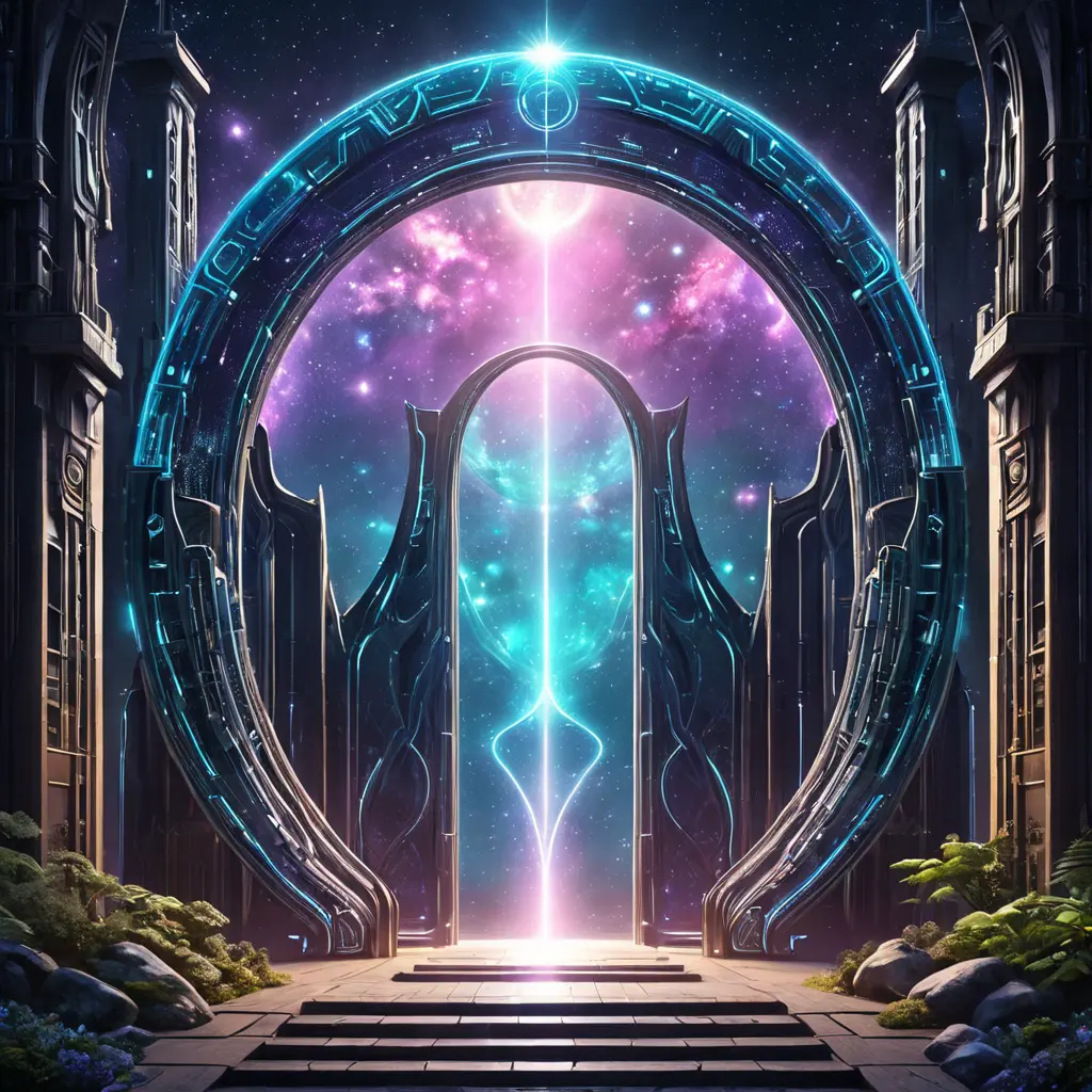 Gateway portal cosmic mystic etheral alchemy flow, Futuristic, Sci-Fi