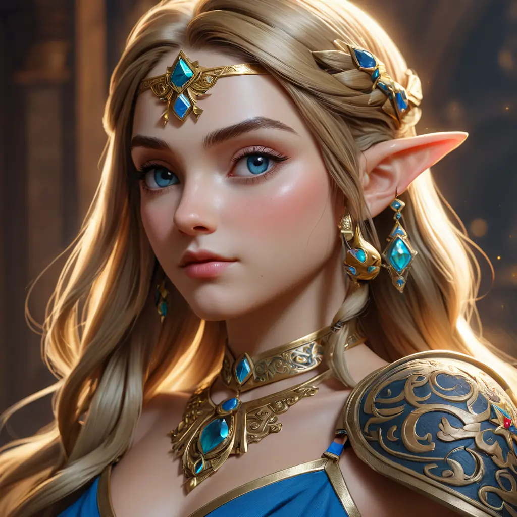 Matte portrait of Princess Zelda with tattoos, 8k, Highly Detailed, Powerful, Alluring, Artstation, Magical, Digital Painting, Photo Realistic, Sharp Focus, Volumetric Lighting, Concept Art by Stanley Artgerm Lau, Greg Rutkowski