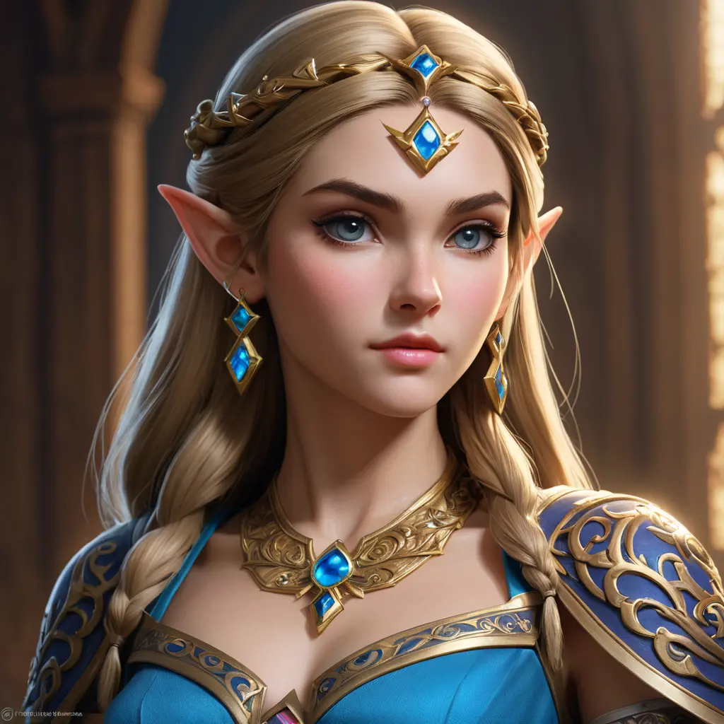 Matte portrait of Princess Zelda with tattoos, 8k, Highly Detailed, Powerful, Alluring, Artstation, Magical, Digital Painting, Photo Realistic, Sharp Focus, Volumetric Lighting, Concept Art by Stanley Artgerm Lau, Greg Rutkowski