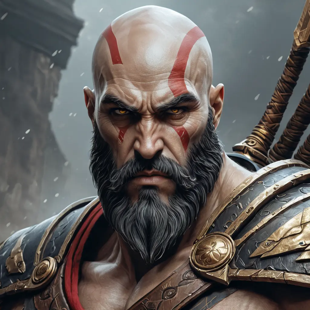 Matte portrait of a fierce Ares, god of war, 4k, Highly Detailed, Hyper Detailed, Powerful, Artstation, Vintage Illustration, Digital Painting, Sharp Focus, Smooth, Concept Art by Stanley Artgerm Lau, Greg Rutkowski