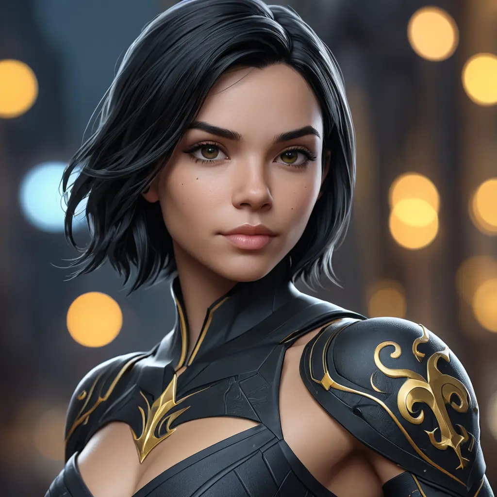 Matte portrait of Cassandra Cain with tattoos, 8k, Highly Detailed, Alluring, Artstation, Bokeh effect, Sharp Focus, Volumetric Lighting, Concept Art by Stanley Artgerm Lau, Greg Rutkowski