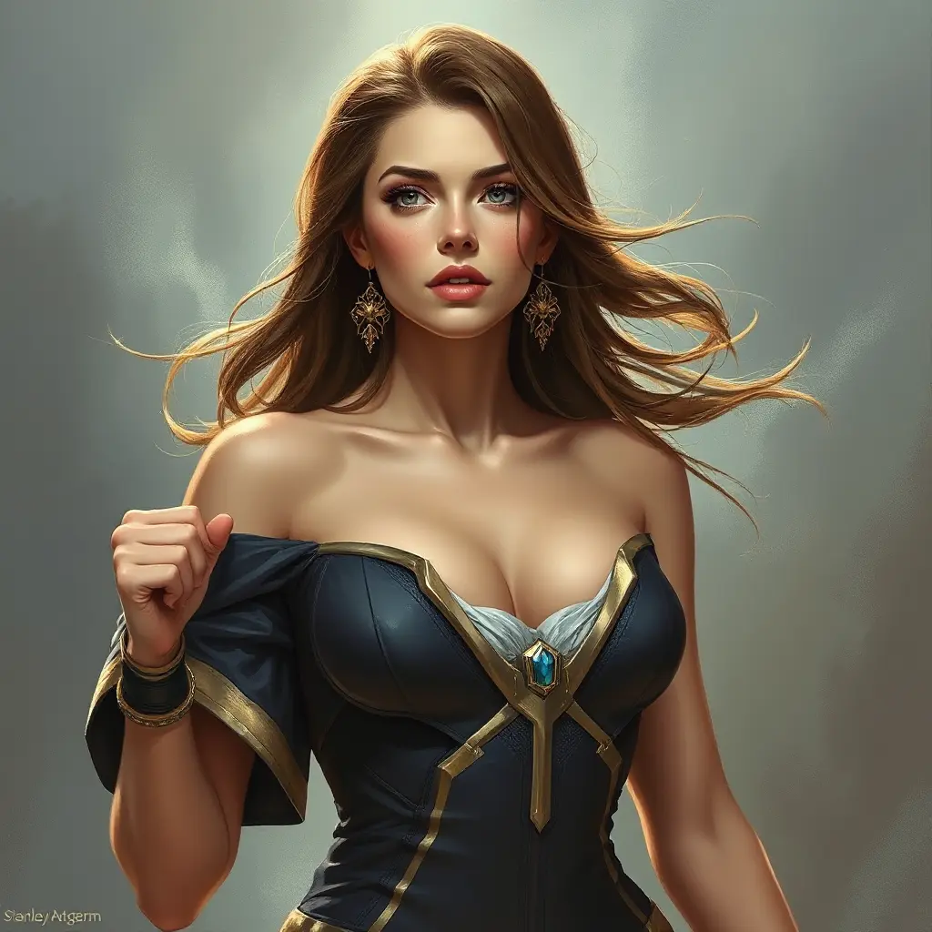 a strong woman overcoming adversity, Highly Detailed, Half Body, Gorgeous, Stunning, Elegant by Stanley Artgerm Lau