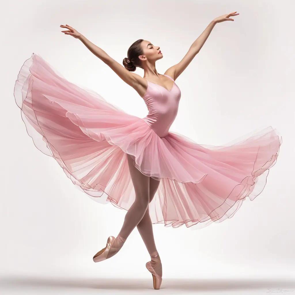 a graceful ballerina in a flowing pink tutu, leaping through the air with effortless elegance, Highly Detailed, Half Body, Gorgeous, Stunning, Elegant by Stanley Artgerm Lau