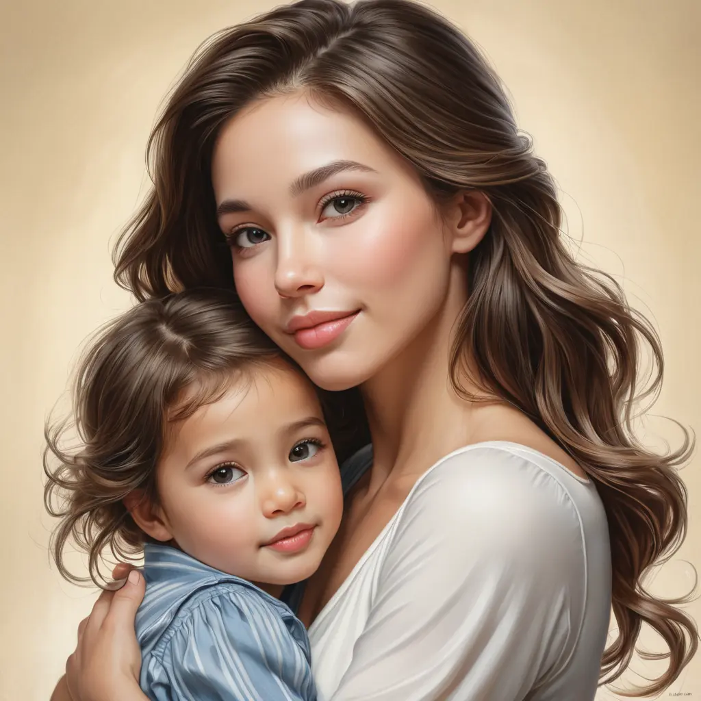 a loving woman embracing her child, Highly Detailed, Half Body, Gorgeous, Stunning, Elegant by Stanley Artgerm Lau