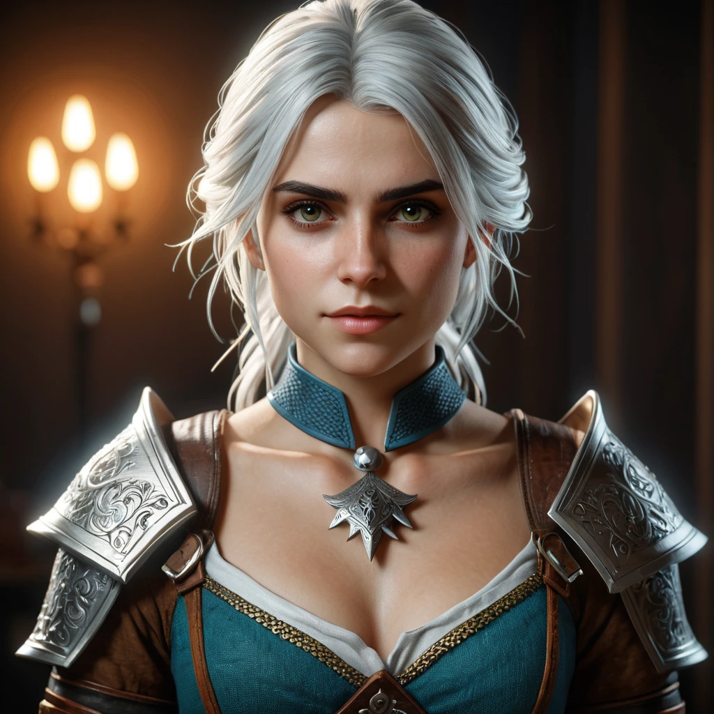 Alluring full body portrait of a beautiful Ciri in Witcher 3 style