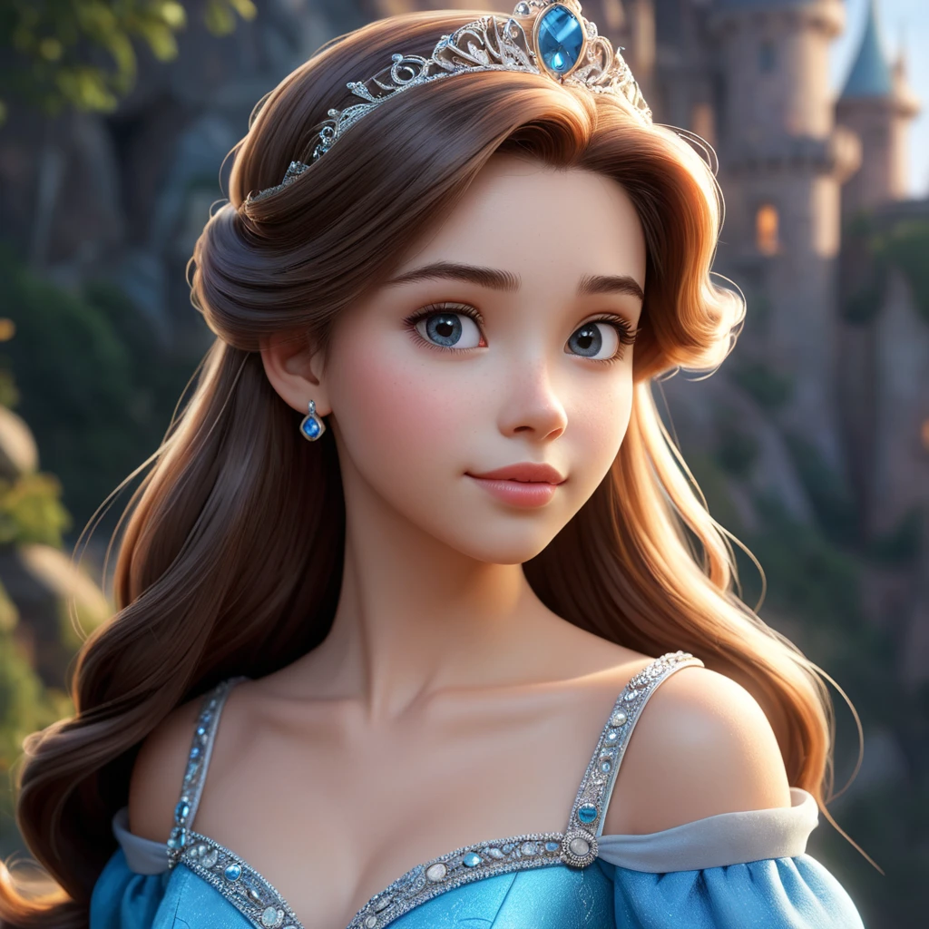 A matte portrait of a disney princess