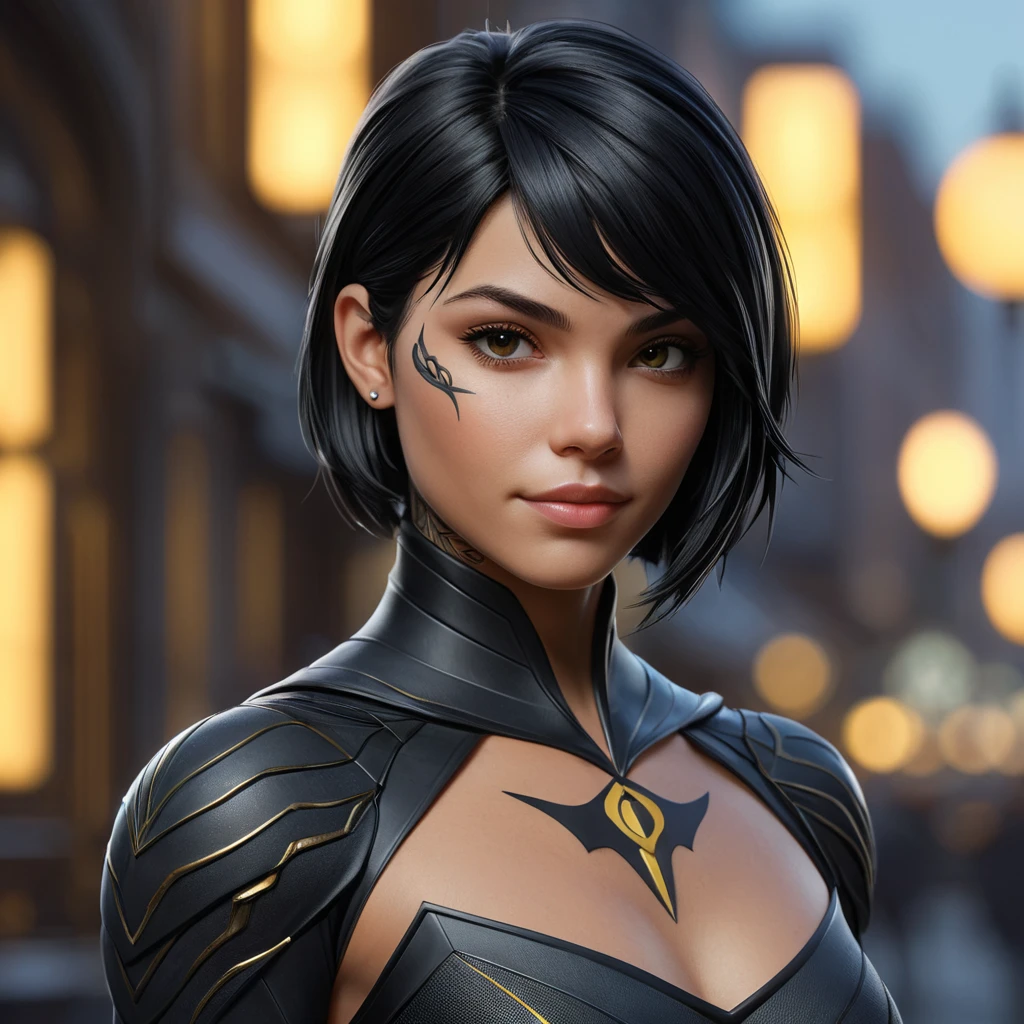 Matte portrait of Cassandra Cain with tattoos