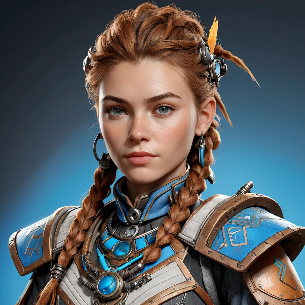 Steampunk portrait of Aloy from Horizon Zero Dawn