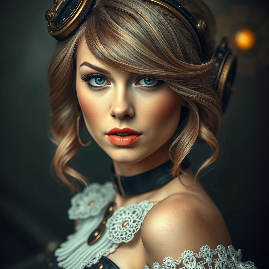 Steampunk portrait of Tayor Swift