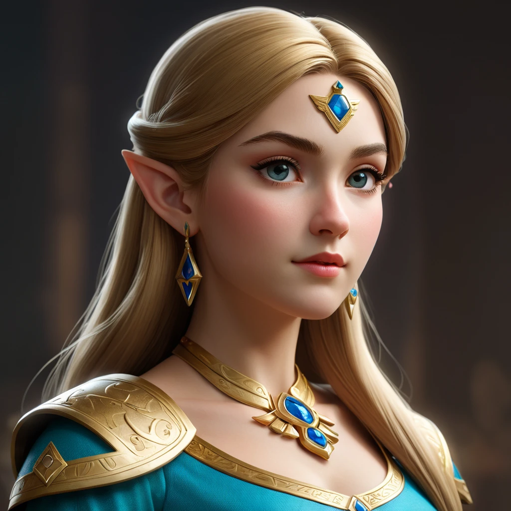 Matte portrait of Princess Zelda